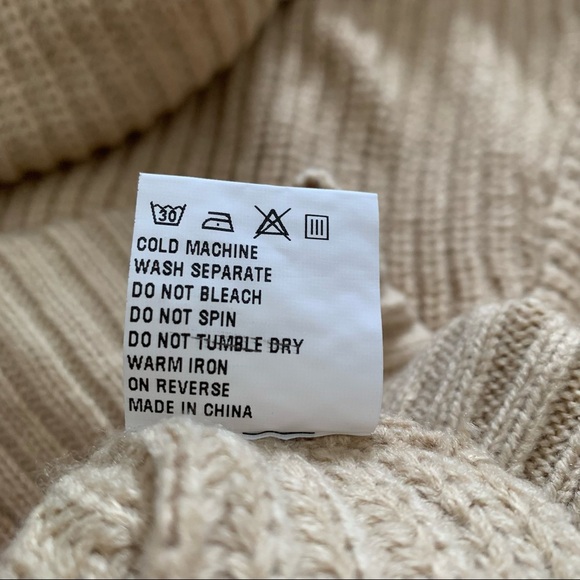 Tarse Tan Ribbed Oversized Cowl Neck Sweater - Picture 7 of 8